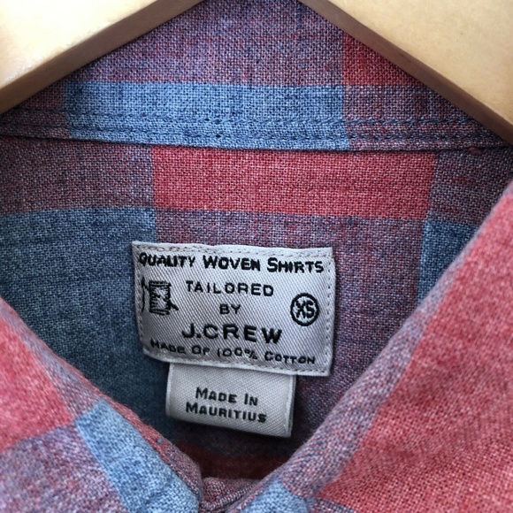 J. Crew Jackson Plaid Cotton Button-Up Shirt Soft Pink Woven Long Sleeve Size XS - Picture 2 of 8